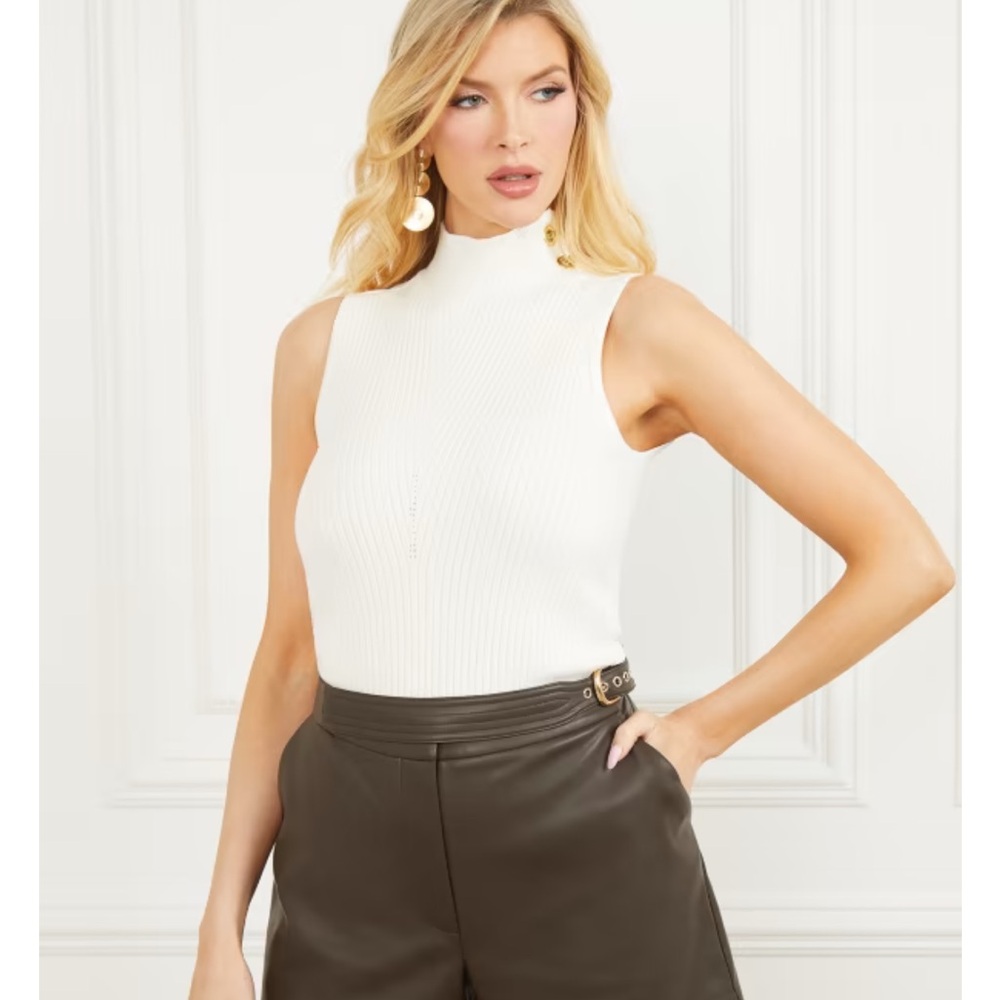 Eggshell Ribbed Top - image 1